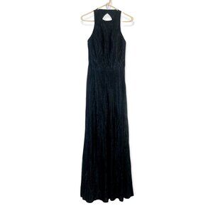 Hayley Paige 10 Maxi Dress Open Back Evening Gown Round Neck Bridesmaid